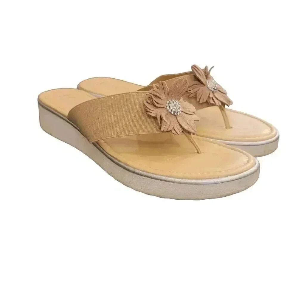 Italian Shoemaker Women's Dandi Natural Man Made Flip Flop Sandals